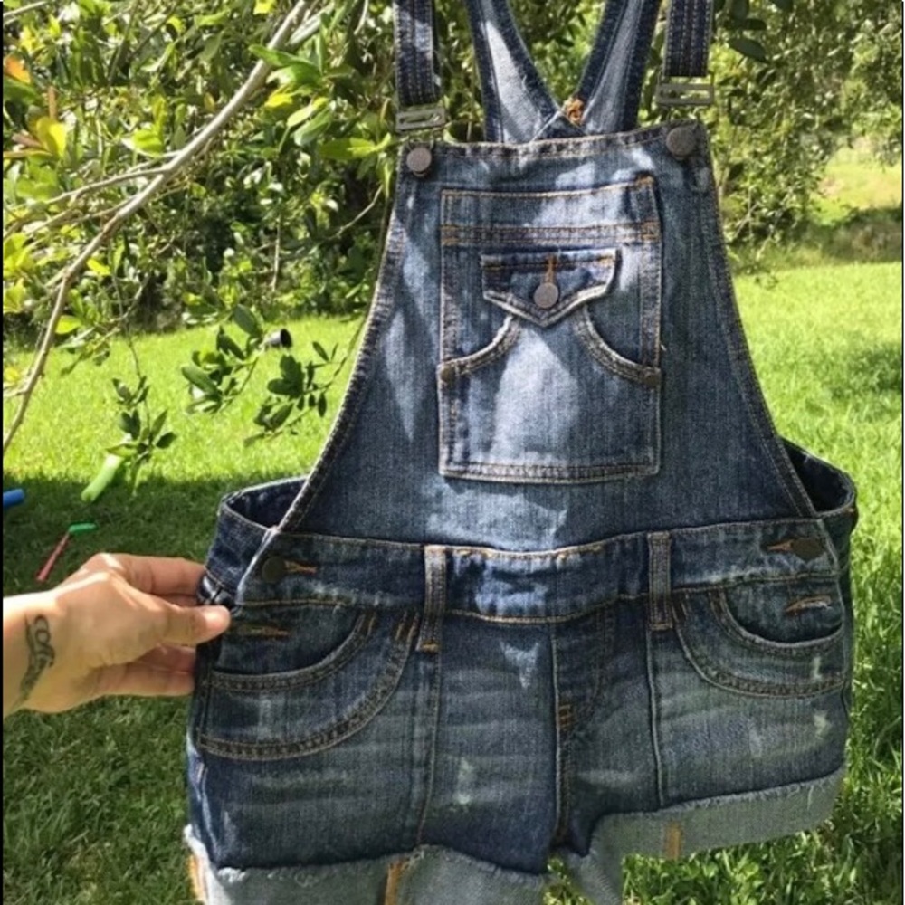 Denim Overall Shorts